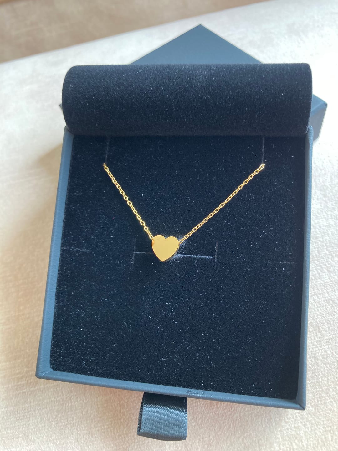 Customer photo review of Amo Heart Necklace in Gold