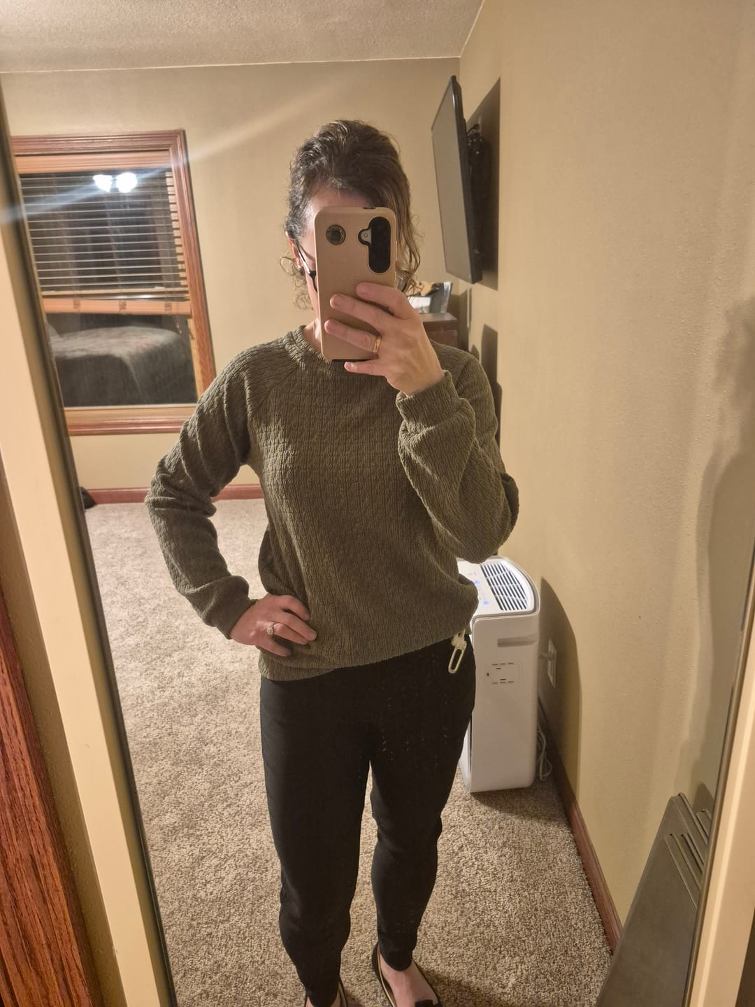 Customer photo review of Subtle Textured Crewneck Sweatshirt
