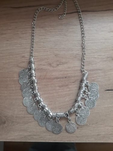 Customer photo review of Boho Metal Coins Necklace Link Chain 48cm Fringe 3.5cm — Gold | KIMLUD