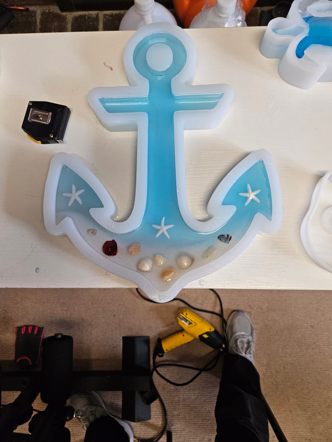Customer photo review of 14.75x11.75x1" Nautical Anchor Silicone Mold For Ocean, Boat And Navy Art