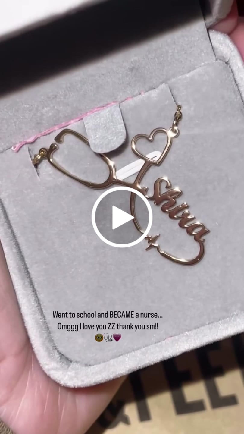 Customer video review of Stethoscope Name Necklace EKG