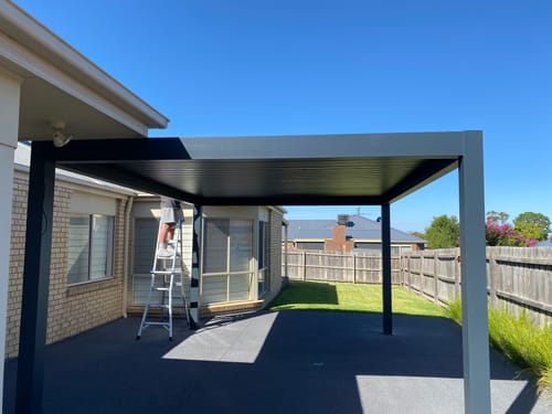 Customer photo review of Tasman Motorised Freestanding Louvre Roof Aluminium Pergola