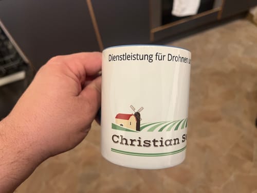 Customer photo review of TassenExpress - Becher Keramik Tasse mit Logo bedruckt 325ml Firmenlogo