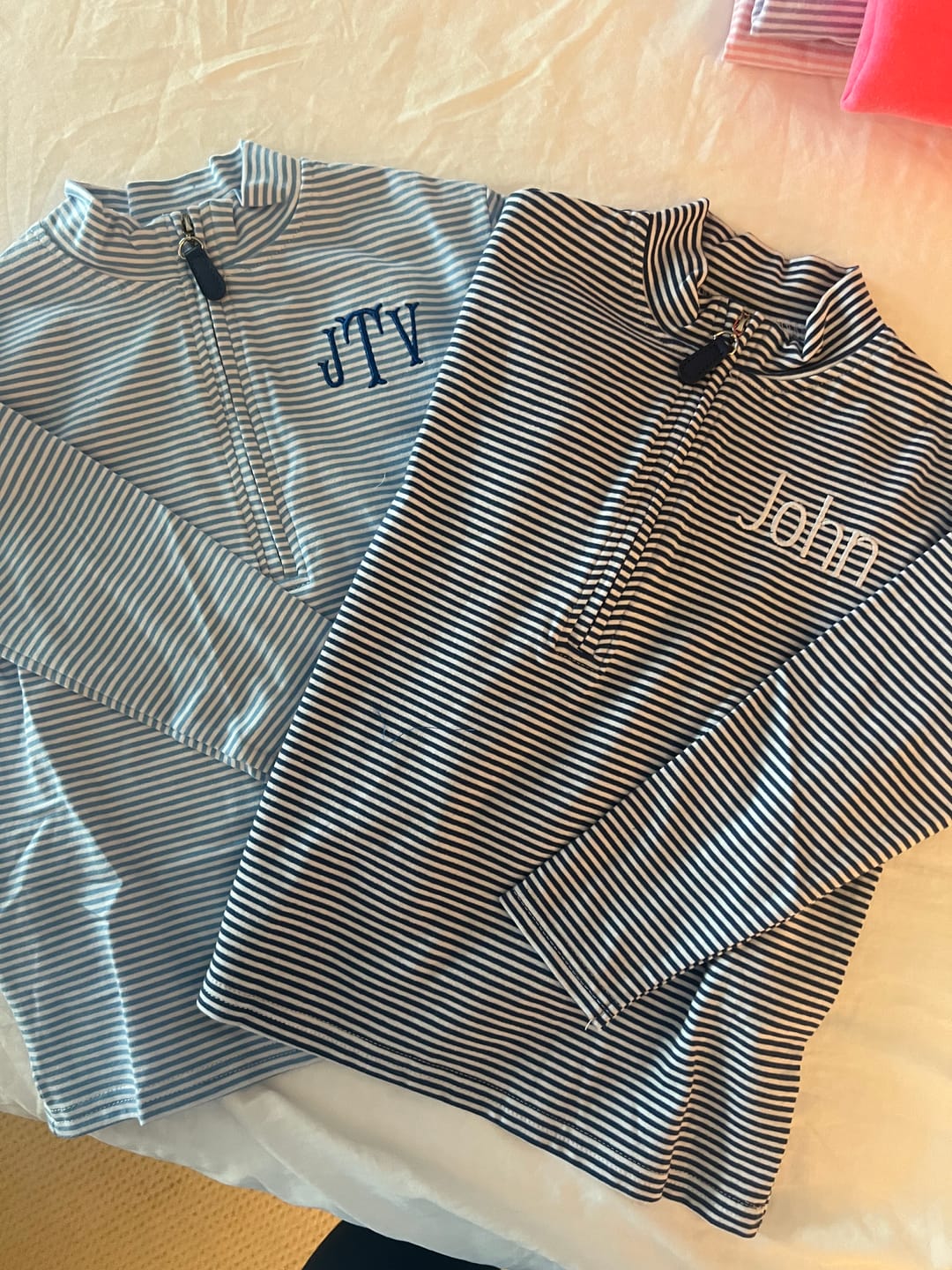 Customer photo review of Royal Blue Stripe Long Sleeve Polo