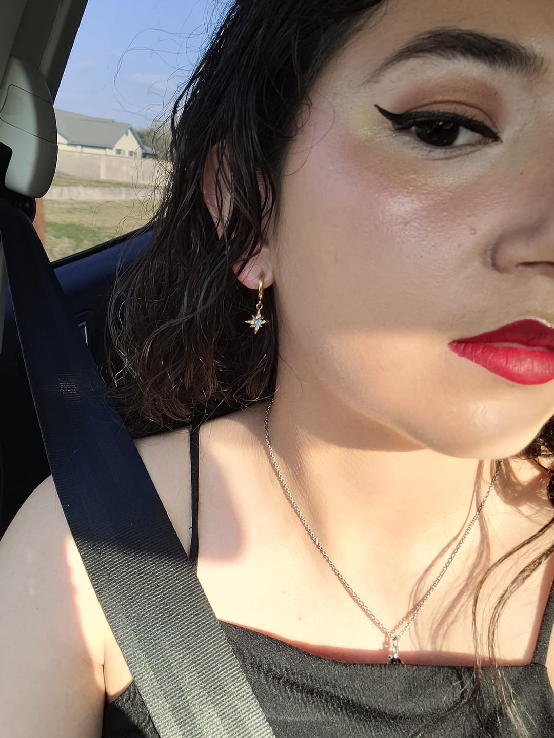 Customer photo review of Opal star ear huggies