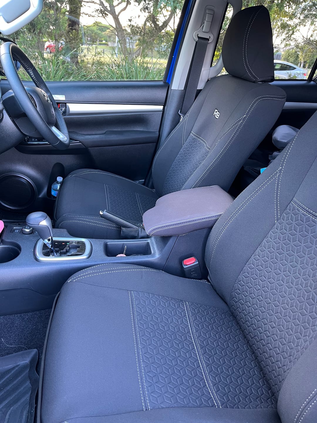 Customer photo review of Toyota HiLux 8th Gen (Cloth Seats) SR & SR5 Premium Neoprene 2x Front Seat Covers (Available)