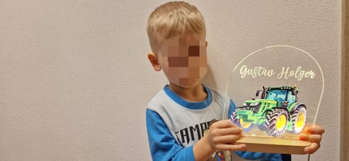 Customer photo review of Traktor Nachtlicht mit eigenem Namen