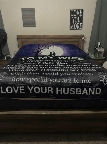 Customer photo review of To My Wife | Never Forget | Blanket