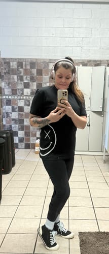 Customer photo review of Salty Savage Unisex "Spliced Side Smile" Tee | Side Piece