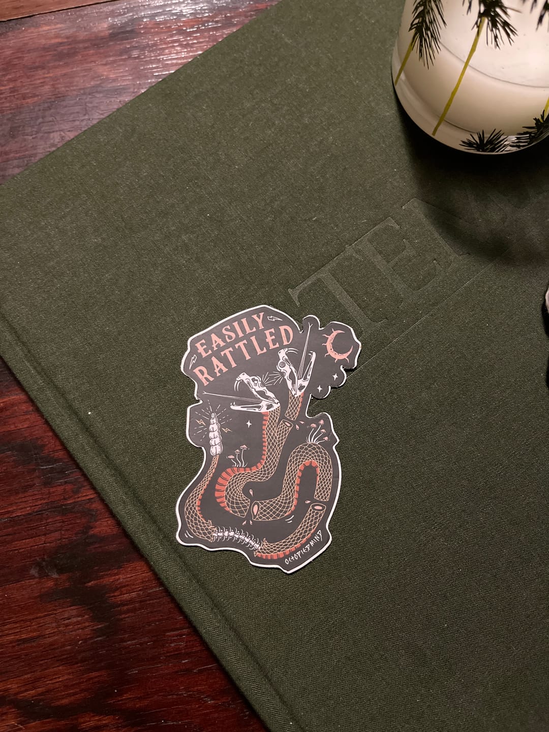 Customer photo review of Easily Rattled Sticker