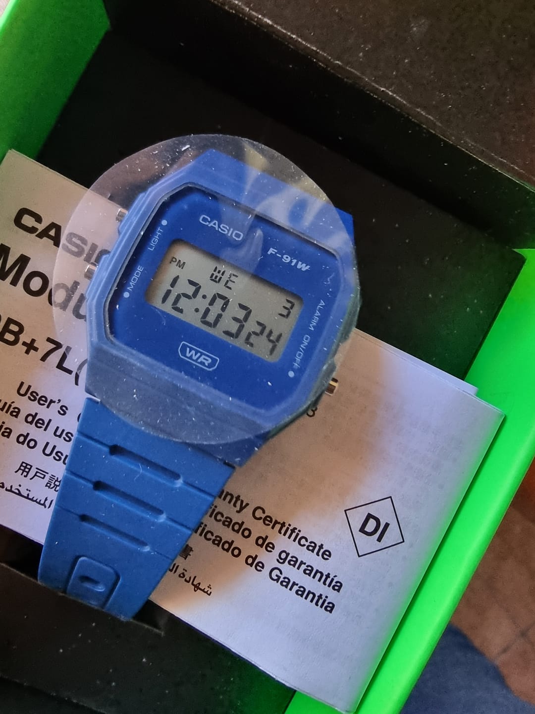 Customer photo review of Reloj Casio Vintage F-91WB-2A1 Bio Resina Azul