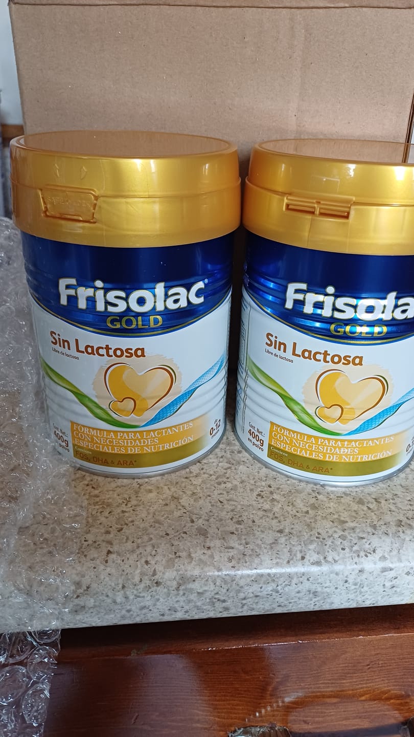 Customer photo review of Frisolac Gold Sin Lactosa (0 A 12 Meses) Pack C/ 800 Gr