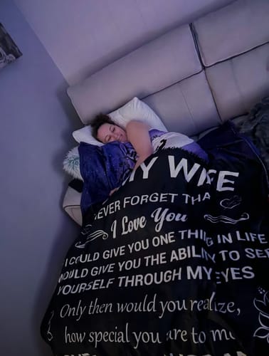 Customer photo review of To My Wife | Never Forget | Blanket