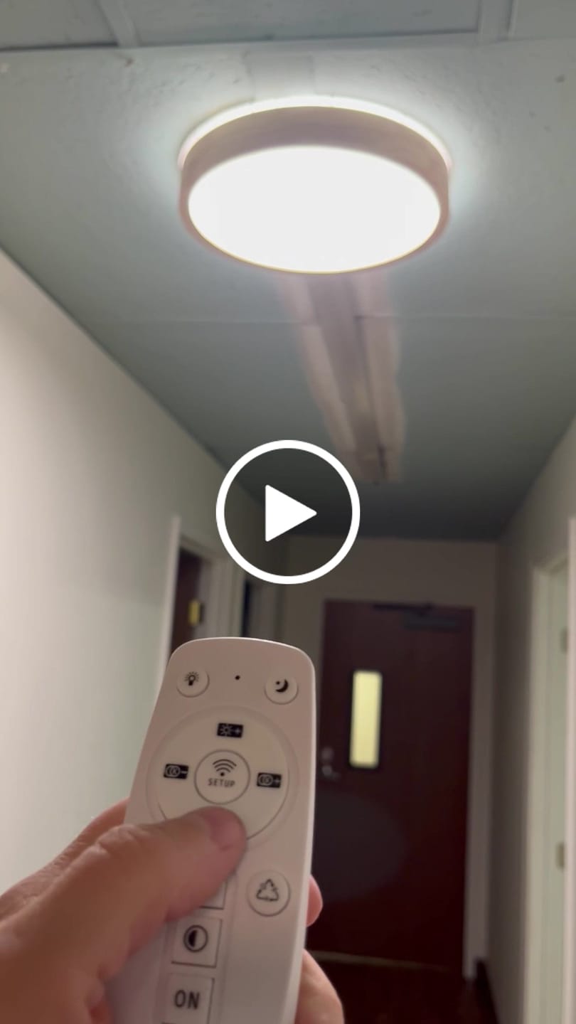 Customer video review of Scandinavian Wooden Round LED Flush Mount