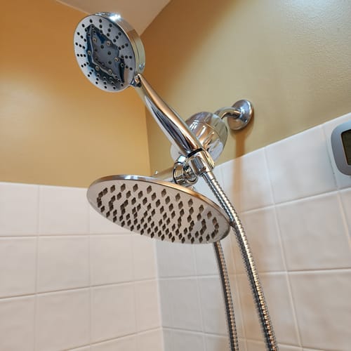 Customer photo review of 3-Spray Dual Shower Head with Adjustable Shower Arm