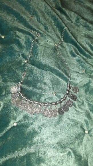 Customer photo review of Boho Metal Coins Necklace Link Chain 48cm Fringe 3.5cm — Gold | KIMLUD