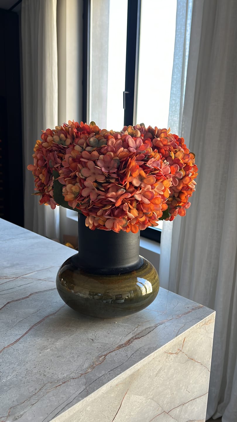 Customer photo review of Grote Zijden Hortensia - Oranje