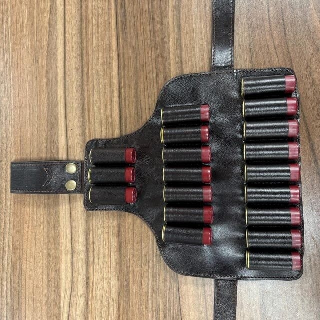 Customer photo review of Cowhide Leather Cartridge Holder Leg Belt for 12, 16 & 12 Gauge Shells, Hunting