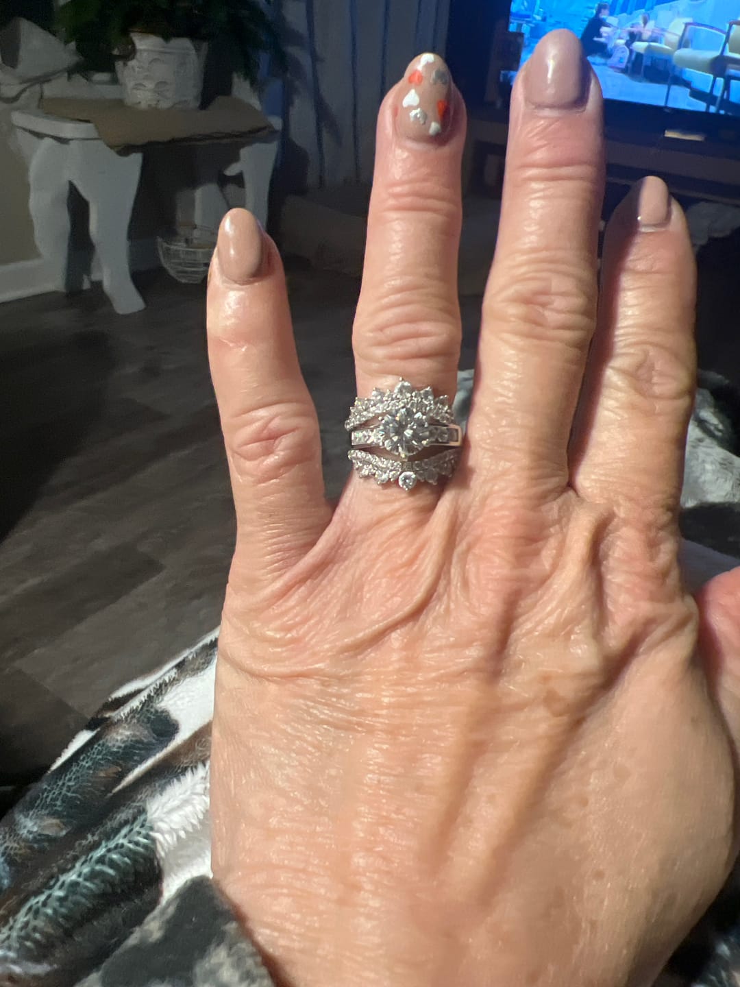 Customer photo review of Round Cut Moissanite Channel Set Engagement Ring