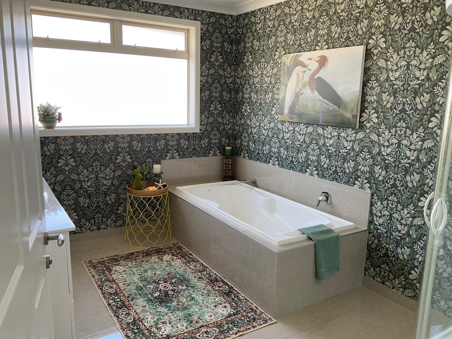 Customer photo review of Tavira - Leafy Wonderland Wallpaper - Charcoal/Green
