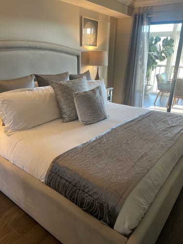 Customer photo review of Metallic Rectangles Pillow Cover