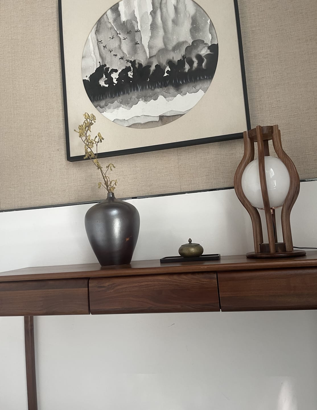 Customer photo review of Lunar Walnut Lamp