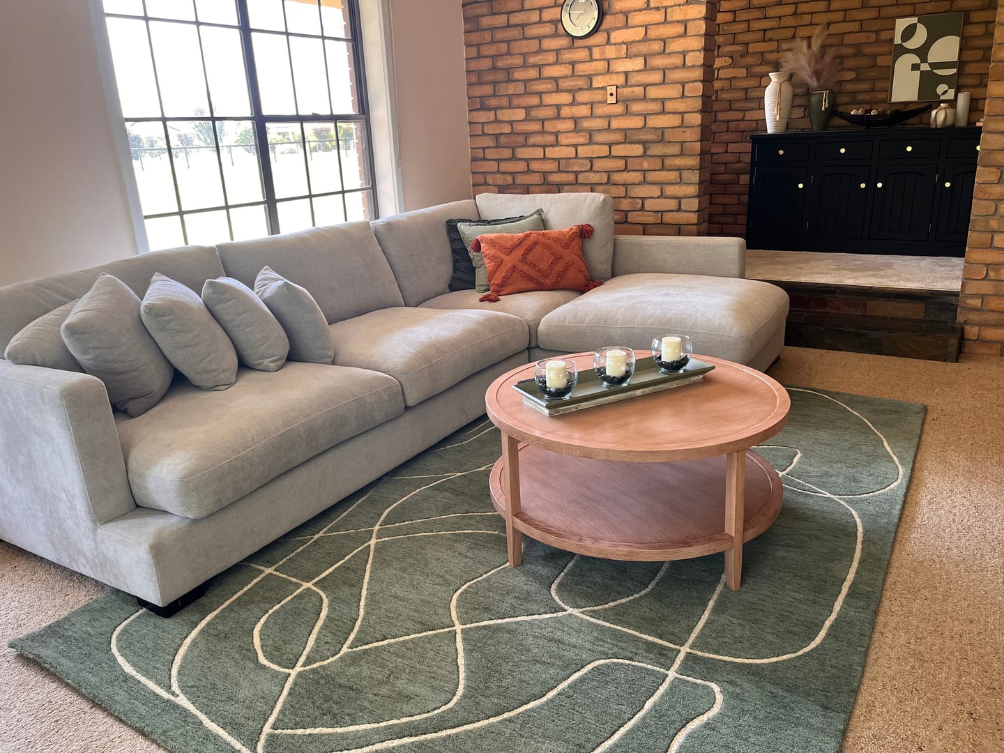 Customer photo review of Elm Green Wool Rug