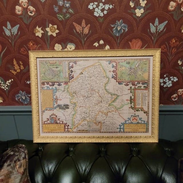Customer photo review of Old Map of Staffordshire, 1611 by John Speed - Stafford, Wolverhampton, Stoke-on-Trent, Lichfield, Birmingham, Dudley, Walsall
