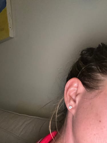 Customer photo review of MOISSANITE DIAMOND STUDS. - 5MM