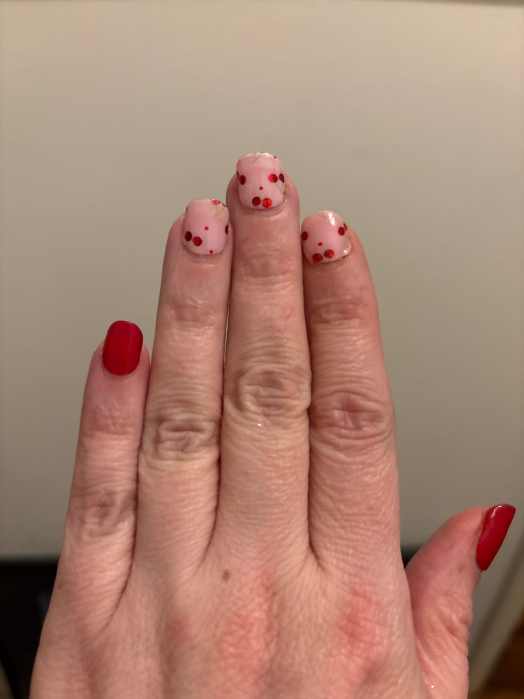 Customer photo review of Cherry Pop DIY Semicured Gel Nail Sticker Kit (LIMITED EDITION)