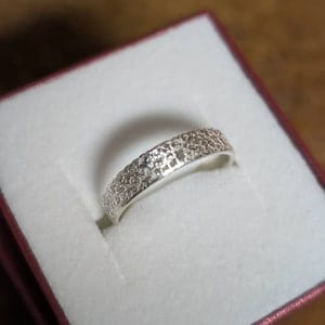 Customer photo review of Custom Actual Dog or Pet Nose Print Wide Fingerband Engraved Ring [4mm], 925 Sterling Silver Gold Vermeil, Pet Memorial Christmas Gift for Pet Lover