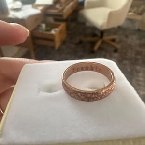 Customer photo review of Custom Actual Dog or Pet Nose Print Wide Fingerband Engraved Ring [4mm], 925 Sterling Silver Gold Vermeil, Pet Memorial Christmas Gift for Pet Lover