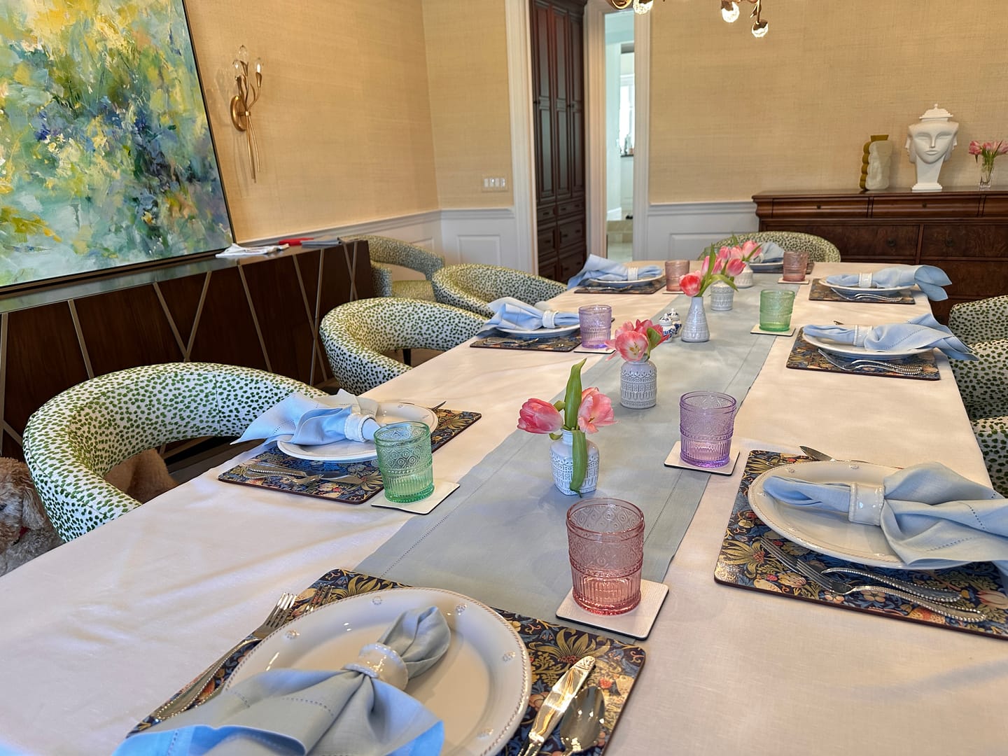 Customer photo review of Cotton Linen Hemstitch Tablecloth