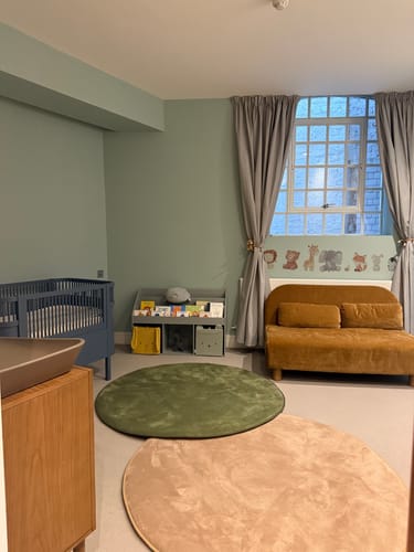 Customer photo review of Olive Green Round Play Mat