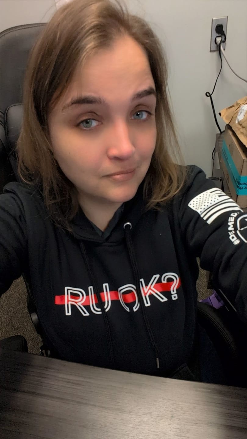 Customer photo review of Stigma Breaking Hoodie- Red Line