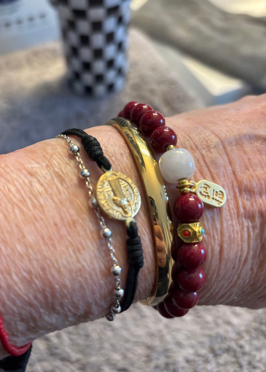 Customer photo review of High Content Red Cinnabar Good Fortune Bracelet – Luck & Prosperity