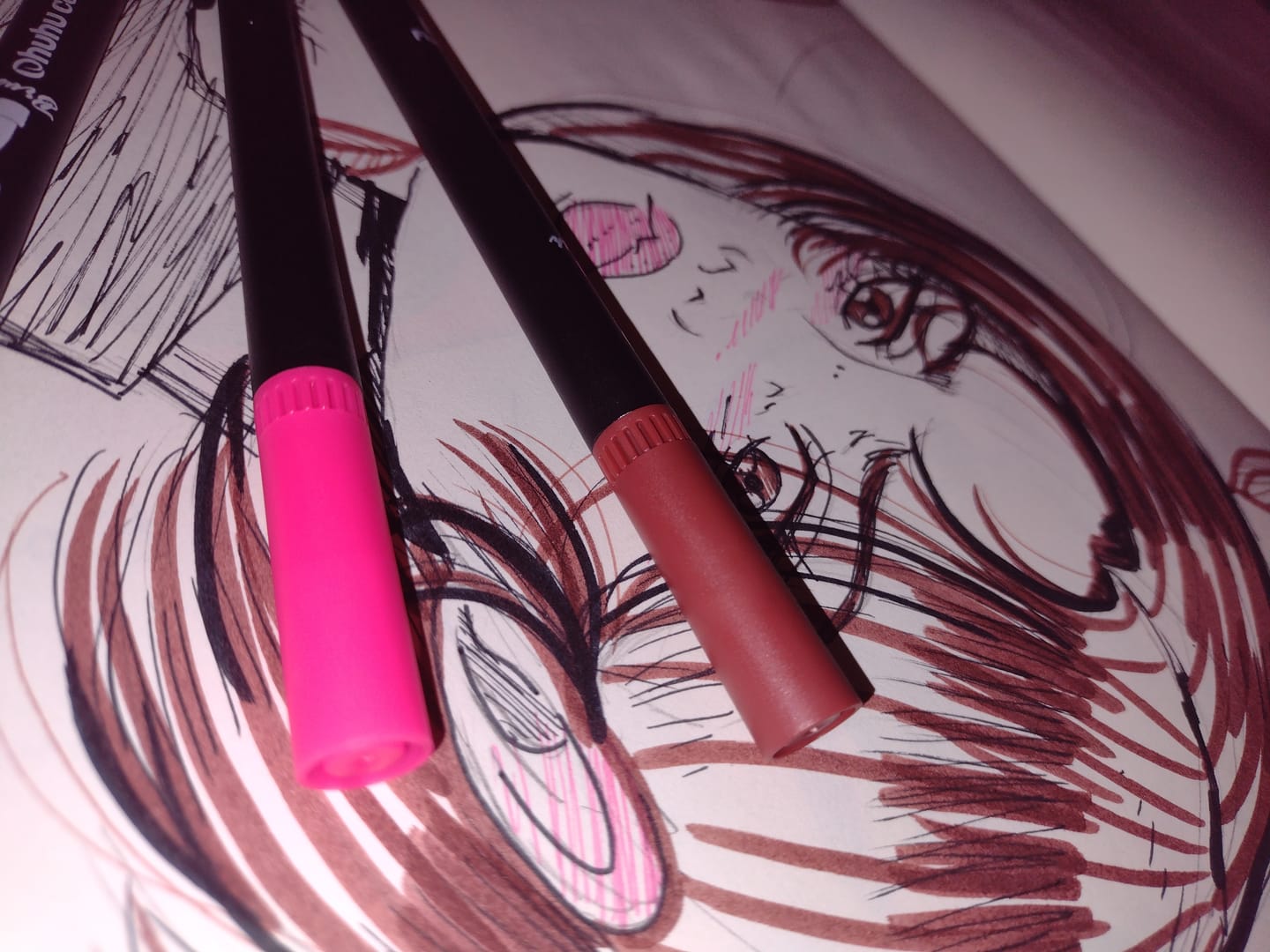 Customer photo review of Ohuhu Maui 60 Colors Dual Tips Water Based Art Markers, Brush & Fineliner