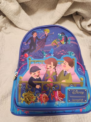 Customer photo review of Loungefly Disney Bed Knobs & Broomsticks Beautiful Briny Ballroom Mini Backpack
