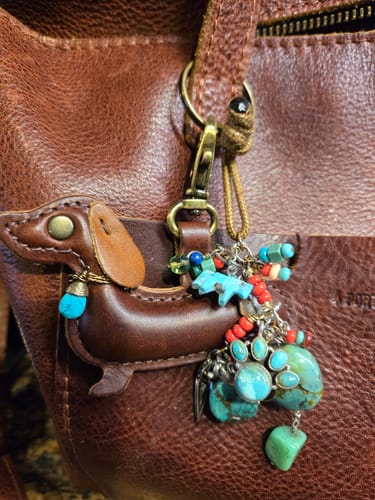 Customer photo review of Zuni Hand Carved Turquoise Pony Charm