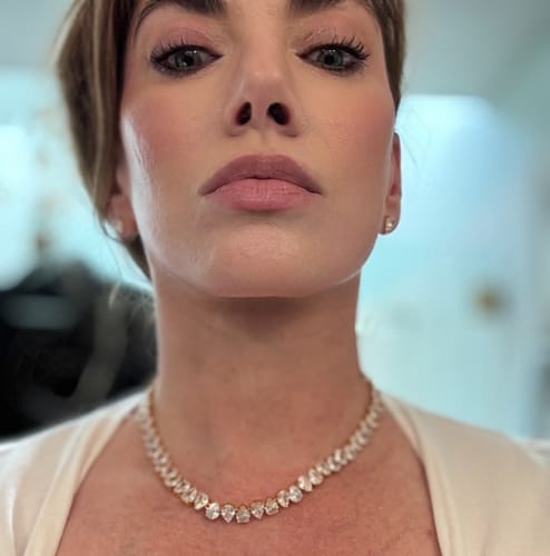 Customer photo review of MYA Crystal Tennis Choker Necklace (White Gold & 14k Gold Plated)
