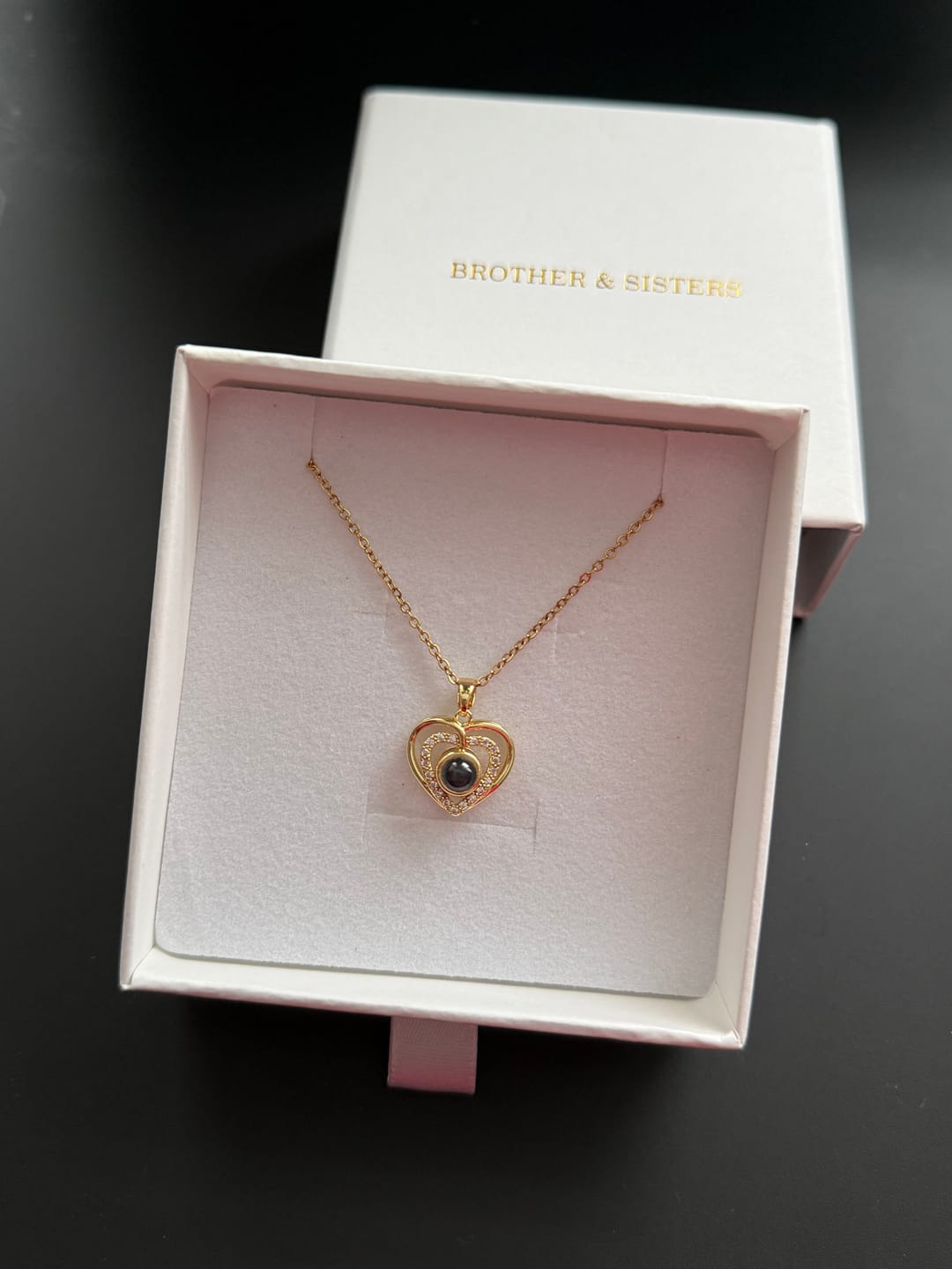 Customer photo review of Hearts Photo Necklace