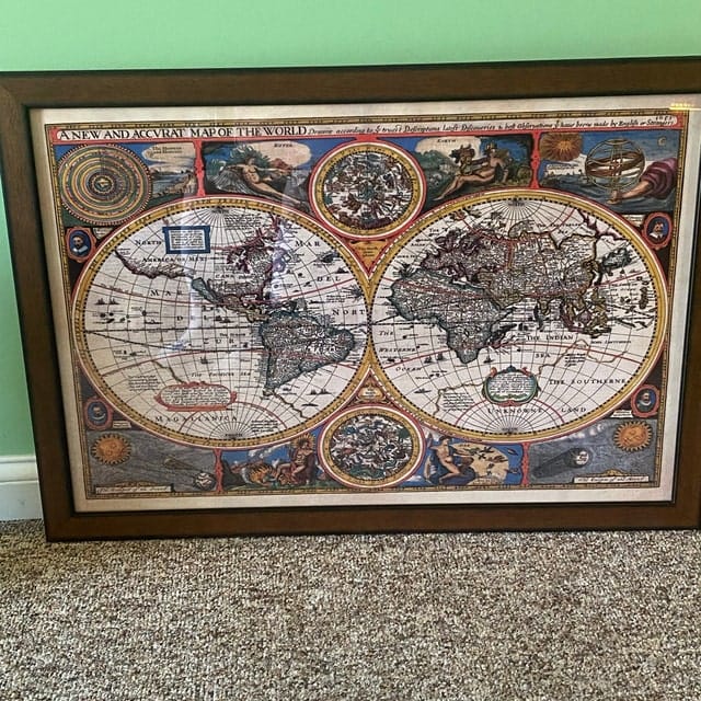 Customer photo review of Old World Map from 1651 by John Speed - Rare Colour Vintage Wall Art