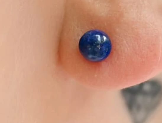 Customer photo review of Boucles d'oreilles Lapis Lazuli