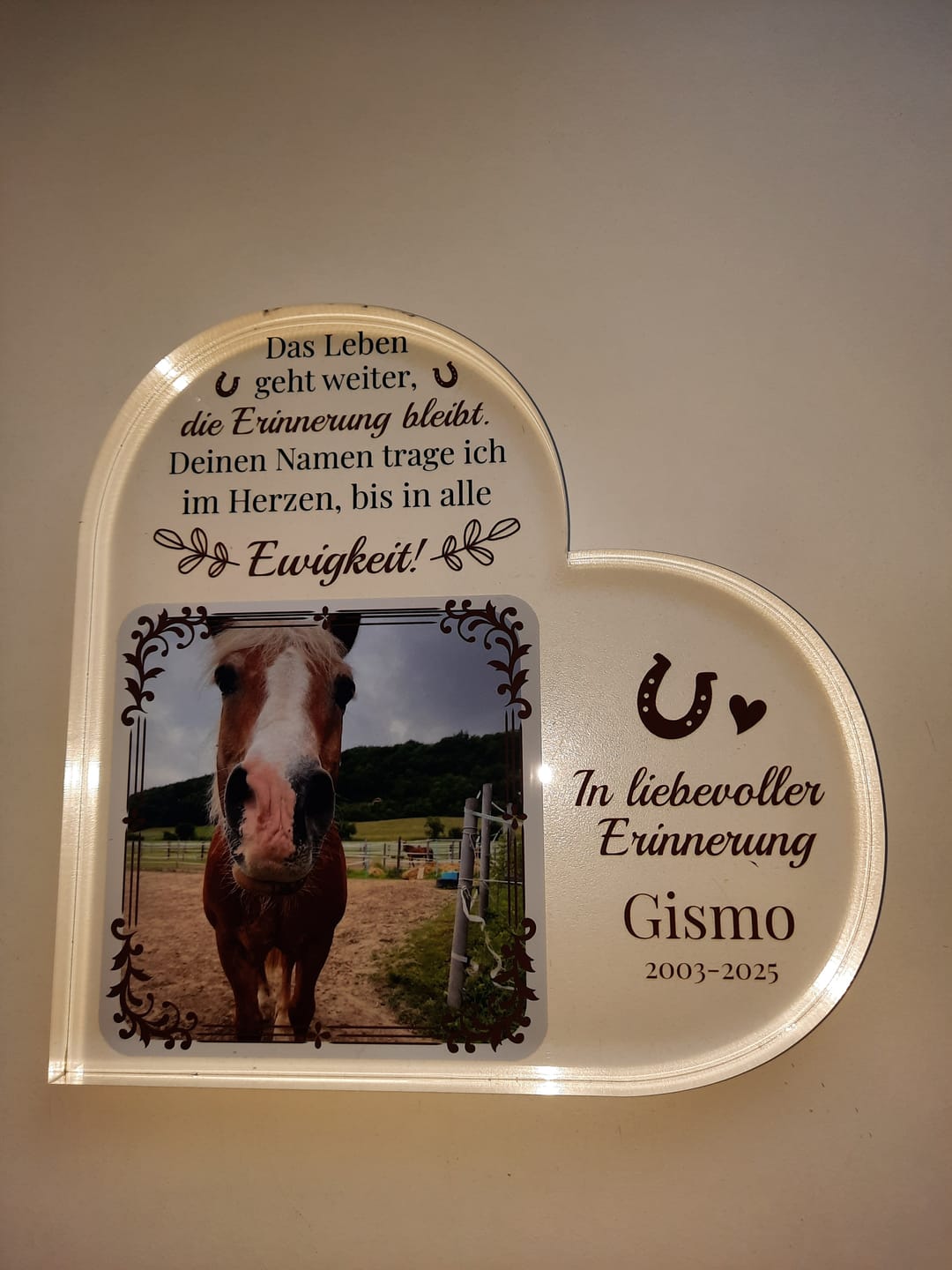 Customer photo review of Die Erinnerung bleibt - Individuelles Glasherz