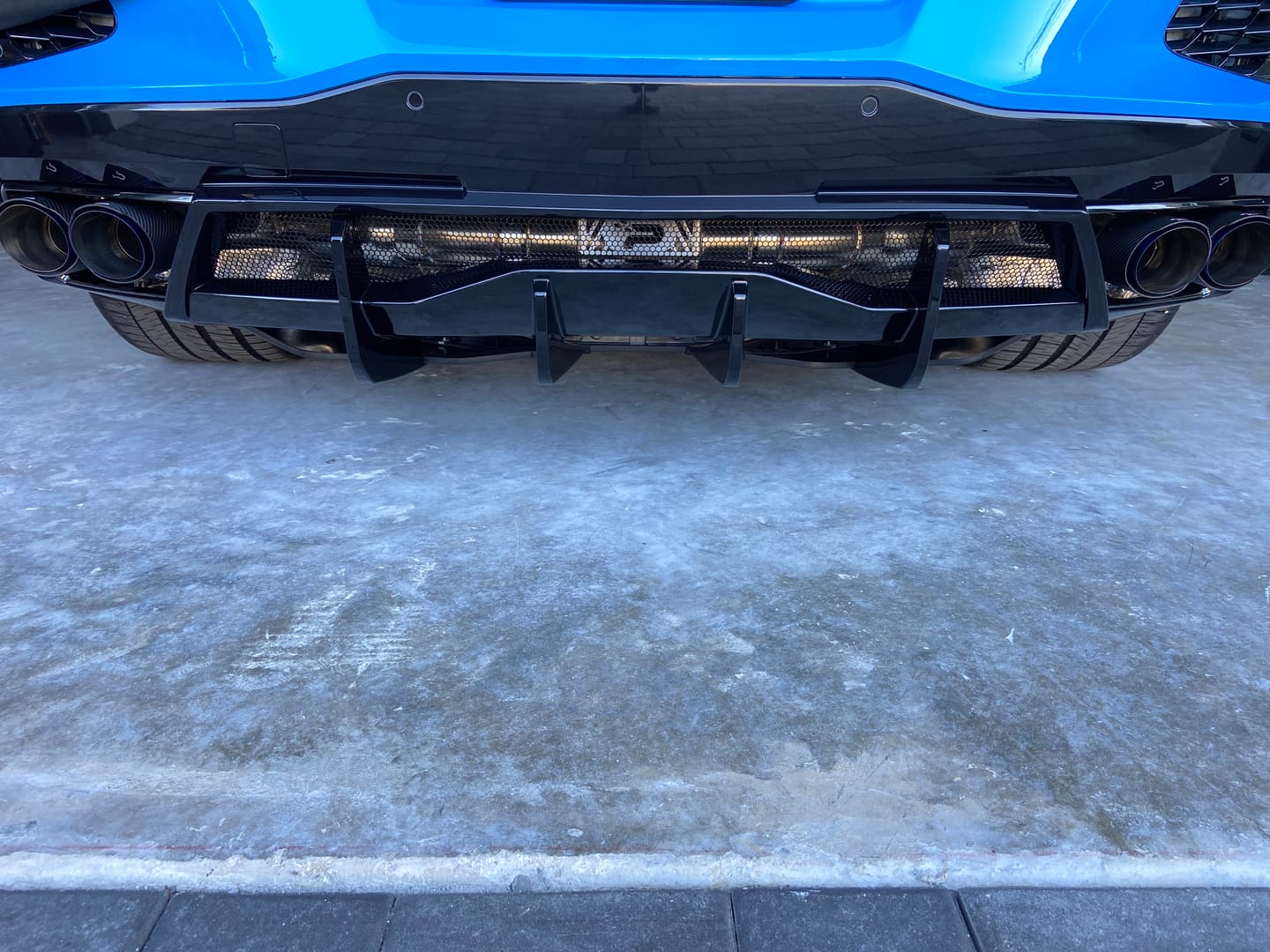 Customer photo review of Corvette C8 Rear Bumper Add-On Diffuser Lip