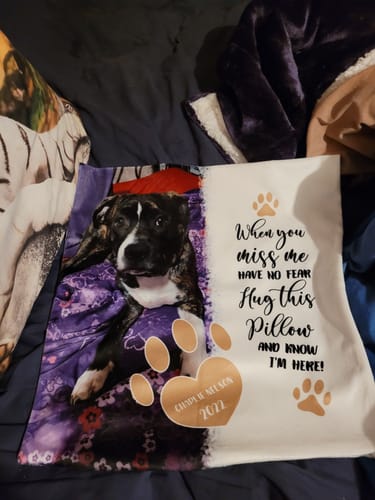 Customer photo review of When you miss me - Personalised Pillow