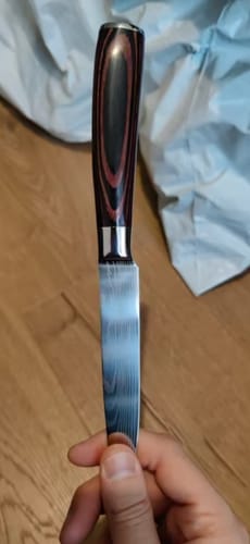 Customer photo review of Japanese Damastus Forged Steel Knife Set