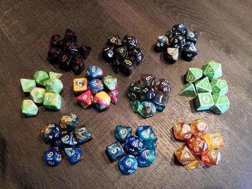 Customer photo review of Mystery Bag of Holding mit 10x7 Kunststoff Würfel