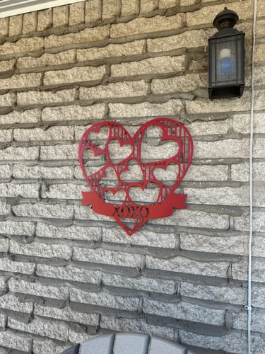 Customer photo review of Metal Heart of Hearts Wall Art - Metal Sign - 14 Color Options