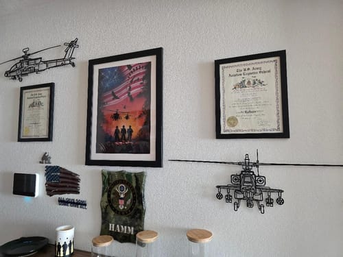 Customer photo review of AH-64D Apache Front Silhouette Metal Wall Art